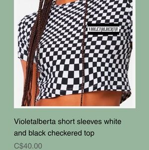 Violetalberta Black and White Checkered Top